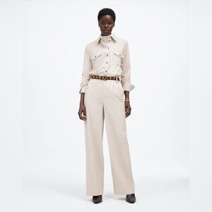 Madewell Neutral Cream The Harlow Wide-Leg Pant